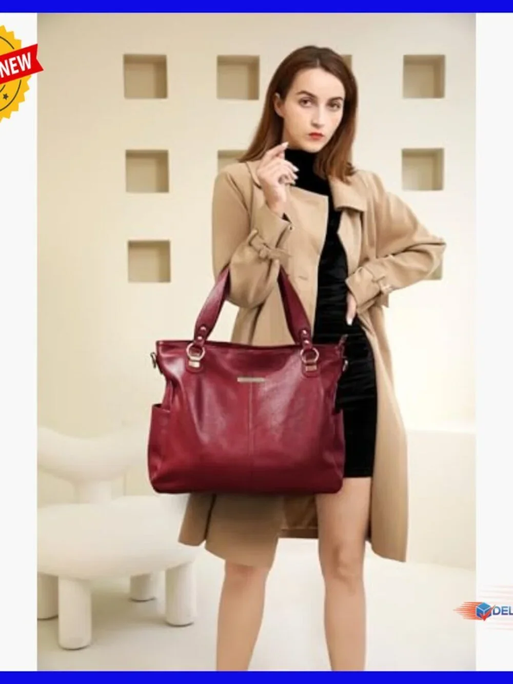 Large Genuine Leather Hobo Tote Bag for Laptop Work Travel